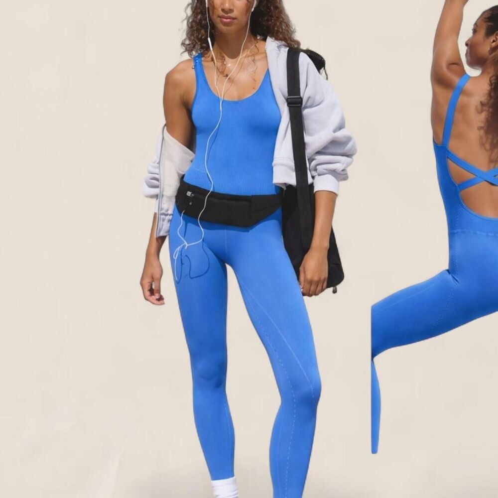Free people blue Good Karma onesie legging one piece size xs/s new
